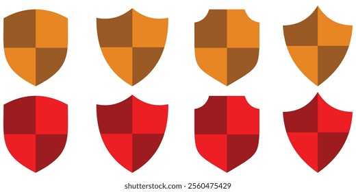 Shield icon set. Protect shield security line icons. Badge quality symbol, sign, logo or emblem. Simple shield icon Vector illustration. Design eps 10. 