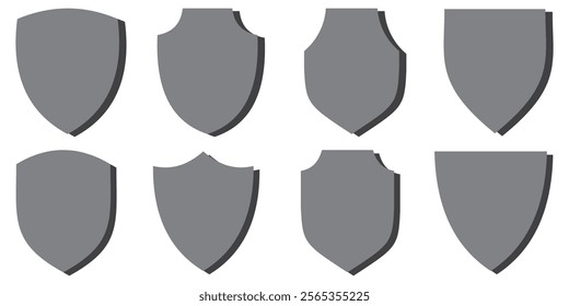 Shield icon set. Protect shield security line icons.  the middle Protection icon concept design eps 10