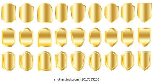 Juego de iconos Escudo. Icono de protección. Icono de vector de seguridad. Ilustración vectorial. Imagen de archivo.