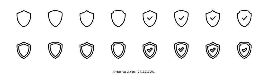 Shield icon set, Protection, Security icon vector illustration 