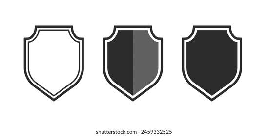 Shield icon set. Protection and Security icon on white background. Safety and defense concept. armor icon. Vector illustration