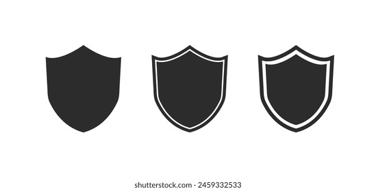 Shield icon set. Protection and Security icon on white background. Safety and defense concept. armor icon. Vector illustration