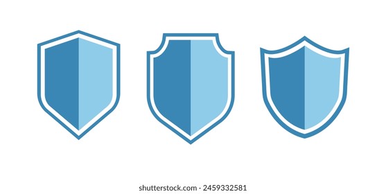 Shield icon set. Protection and Security icon on white background. Safety and defense concept. armor icon. Vector illustration