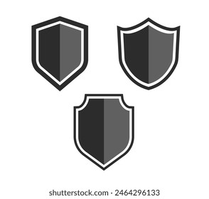 Shield icon set. Protection and Security icon on white background. Safety and defense concept. armor icon. Vector illustration