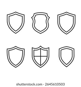 Conjunto de iconos de escudo, Protección, Ilustración vectorial de iconos de seguridad Fondo blanco, EPS 10 
