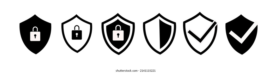 Shield icon set. Protection icon vector. Security vector icon