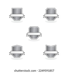 shield icon set with ribbon blend, gradient vector