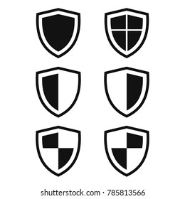 shield icon set, safety icon, protect guard illustration 