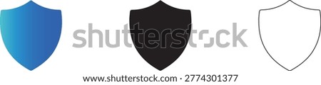 Shield Icon Set, Security and Protection Symbols in Gradient, Solid and Outline Styles, Transparent PNG