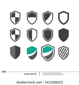 Shield icon Set Security Symbol Logo Template