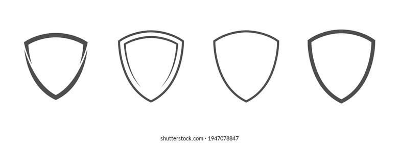 Shield icon set. Shielding symbols. Security and protector sign collection. Template flat illustration. Vector isolated on white