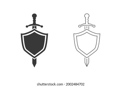 Schildsymbol im trendigen flachen Design eingestellt. Vektorgrafik