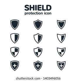 Shield icon set for UI design or application icons.