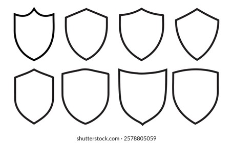 Shield Icon Set Vector Design on White Background.
