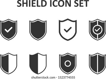 Shield Icon Set Vector Illustration Eps