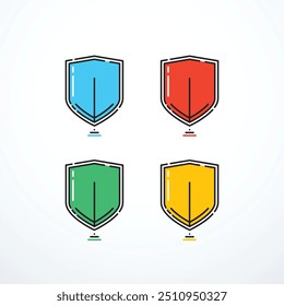 Conjunto de iconos de escudo. Ilustración vectorial