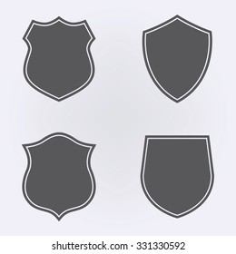 Shield icon set . Vector illustration