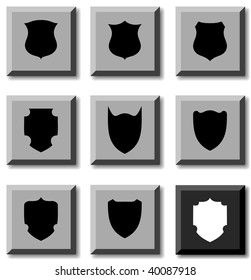 Shield icon set. Vector illustration.
