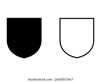 shield icon set vector on white background.