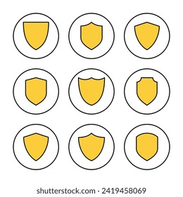 Shield icon set vector. Protection icon. Security sign and symbol