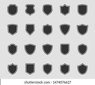 Shield icon set vector. Safe and protect logo.