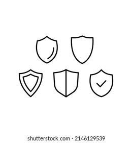 Shield Icon Set Vector Symbol Design Illustration