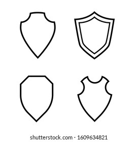 Shield icon set vector. Shield symbols set on white background. Vector icon
