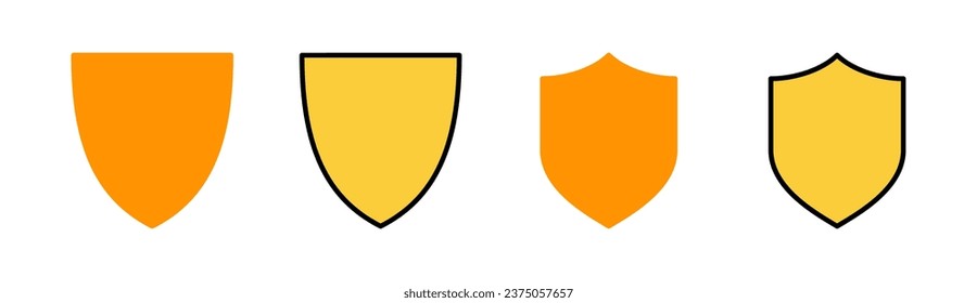 Schild-Icon-Set für Web- und Mobile-App. Schutzsymbol. Sicherheitszeichen und -zeichen