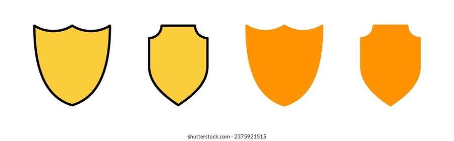 Schild-Icon-Set für Web- und Mobile-App. Schutzsymbol. Sicherheitszeichen und -zeichen