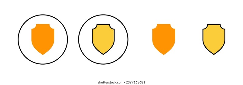Shield icon set for web and mobile app. Protection icon. Security sign and symbol