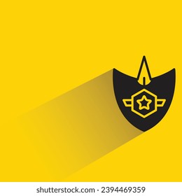 shield icon with shadow on yellow background