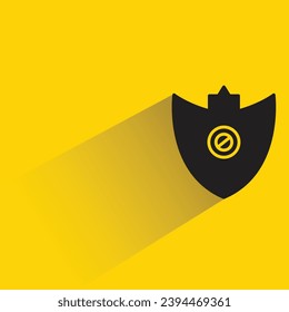 shield icon with shadow on yellow background