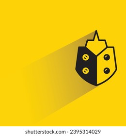 shield icon with shadow on yellow background