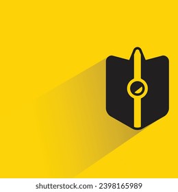 shield icon with shadow on yellow background