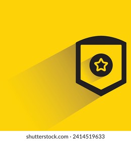shield icon with shadow on yellow background