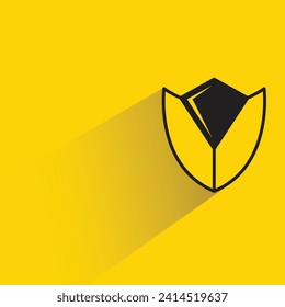 shield icon with shadow on yellow background