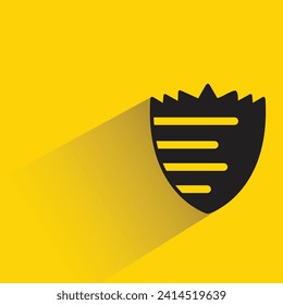 shield icon with shadow on yellow background