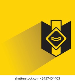 shield icon with shadow on yellow background