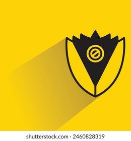 shield icon with shadow on yellow background
