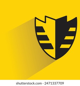 icono de escudo con sombra sobre fondo amarillo