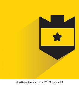 shield icon with shadow on yellow background