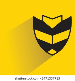 shield icon with shadow on yellow background