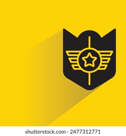 shield icon with shadow on yellow background