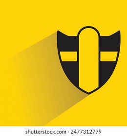 shield icon with shadow on yellow background