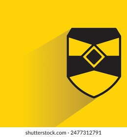 shield icon with shadow on yellow background