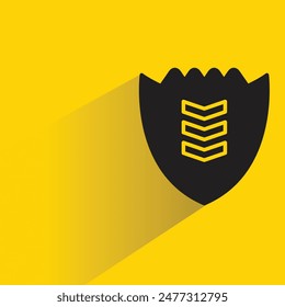 shield icon with shadow on yellow background