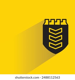shield icon with shadow on yellow background