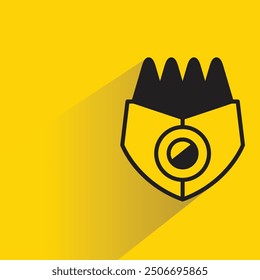 shield icon with shadow on yellow background