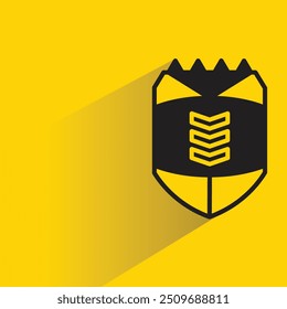 shield icon with shadow on yellow background