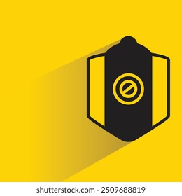 shield icon with shadow on yellow background